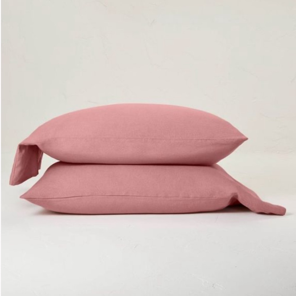 NWT Casaluna 100% Washed Linen Pillow Case Set - King Size